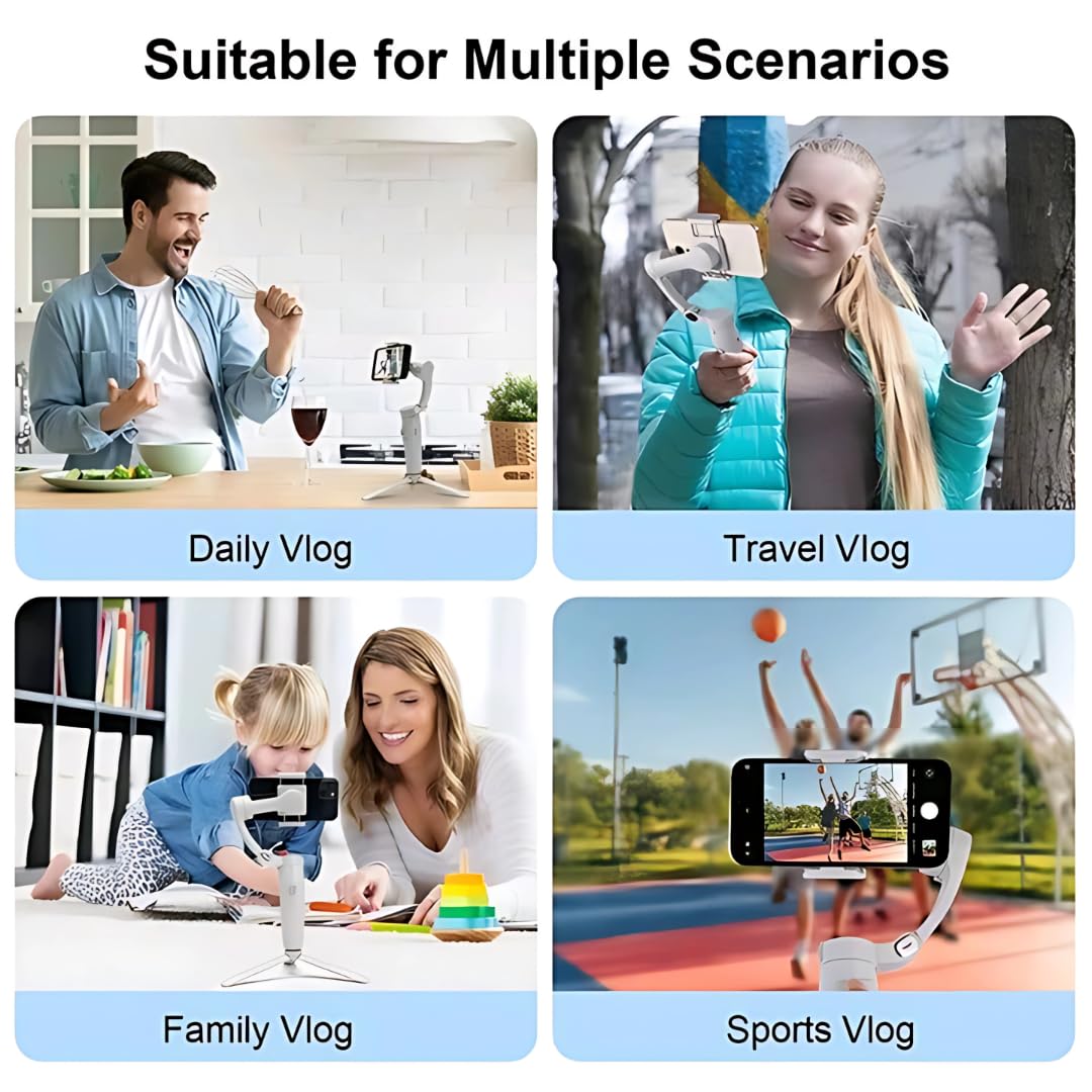 M1 3-Axis Foldable Smartphone Gimbal Stabilizer with Built-in Tripod